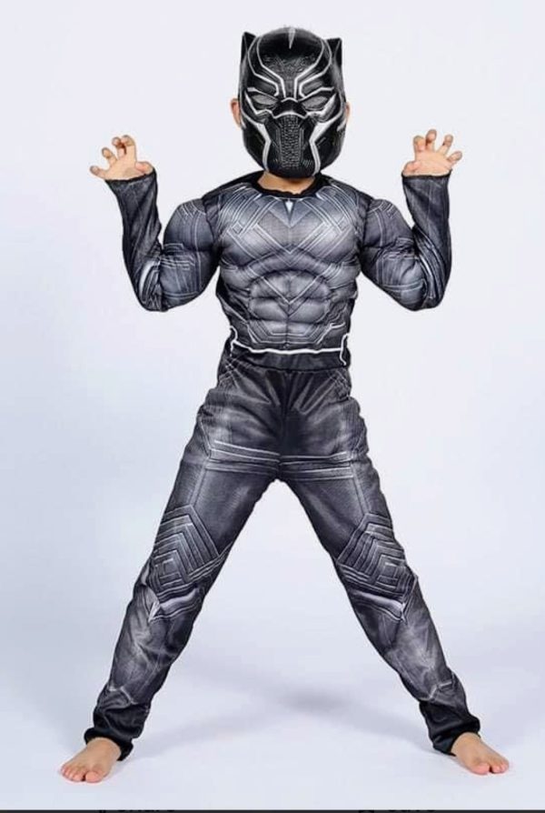 Black Panther Muscle Costume For Kids
